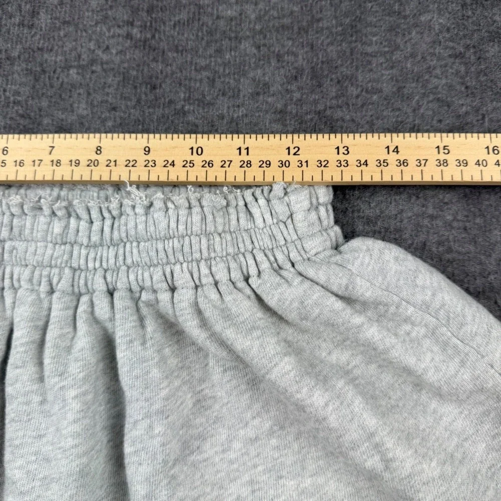 Aerie Ruffle Mini Skirt Women's Small Gray Tiered Cotton Fleece Skater
